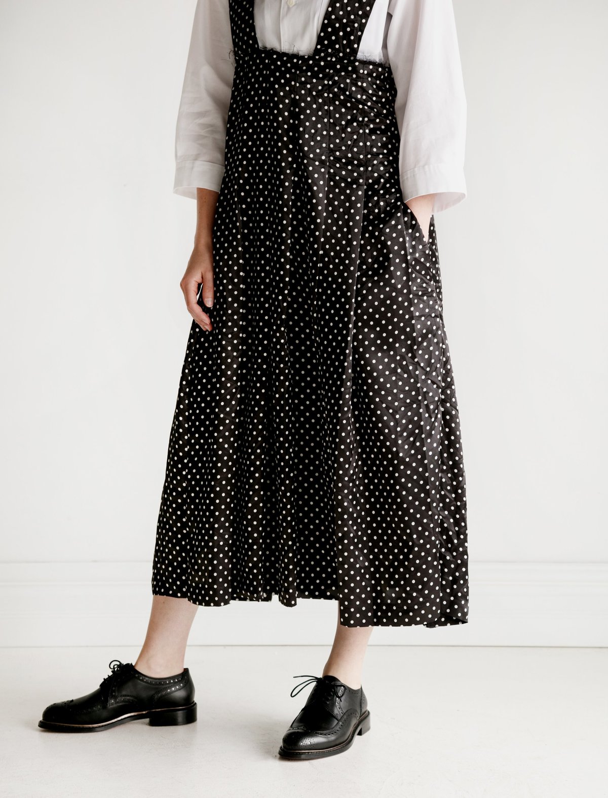 Comme des Garçons Satin Apron Skirt - Polka Dot | Garmentory