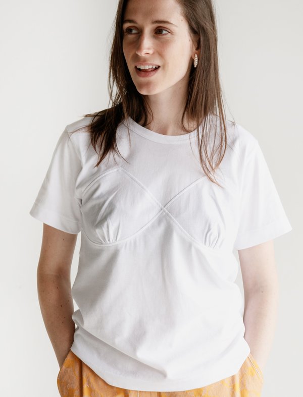 Comme des Garçons Tee with Appliqué - White Comme des Garçons Tee with Appliqué - White