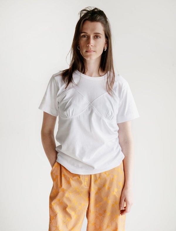 Comme des Garçons Tee with Appliqué - White Comme des Garçons Tee with Appliqué - White