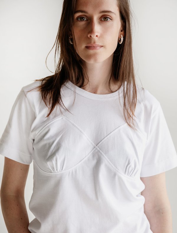Comme des Garçons Tee with Appliqué - White Comme des Garçons Tee with Appliqué - White