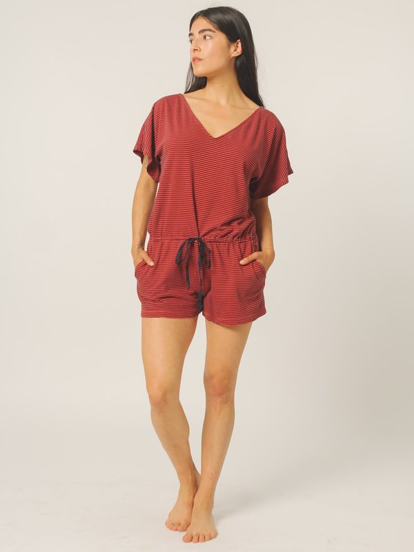 Calder Blake Marta Romper - Vintage Red/Navy Stripe Calder Blake Marta Romper - Vintage Red/Navy Stripe