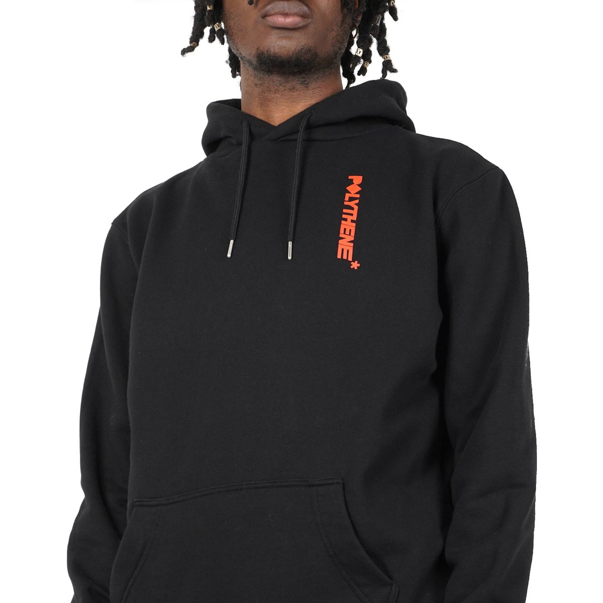 POLYTHENE* OPTICS LOGO HOODIE パーカ XL POLYTHENE* OPTICS LOGO HOODIE sweater - BLACK/RED | Garmentory