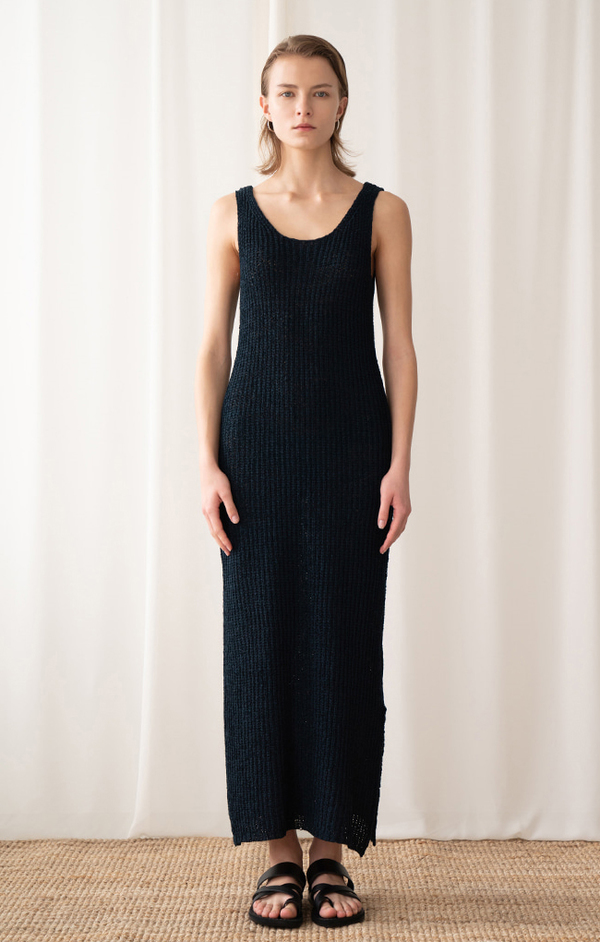 AMONG SEOUL A Tape Knit Dress - Navy AMONG SEOUL A Tape Knit Dress - Navy