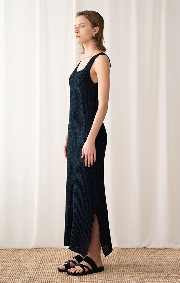 AMONG SEOUL A Tape Knit Dress - Navy AMONG SEOUL A Tape Knit Dress - Navy