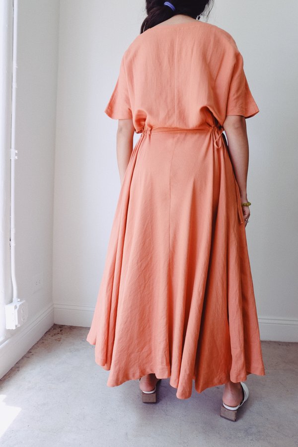 chinese dress ladies Ti Amo Linen Wrap Dress