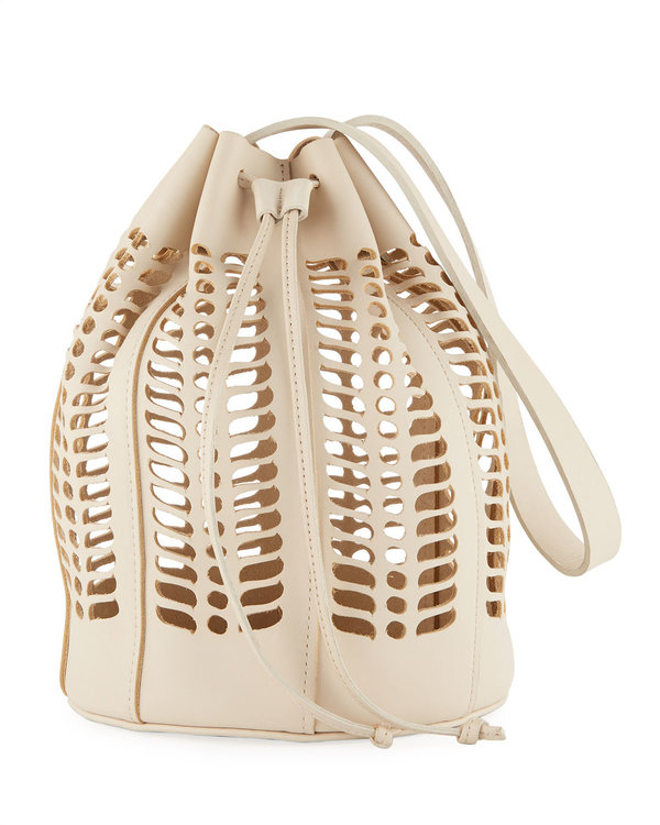 MODERN WEAVING　MINI JUTE DIE CUT BUCKET Modern Weaving Mini Jute Die Cut Bucket Bag - Black | Garmentory