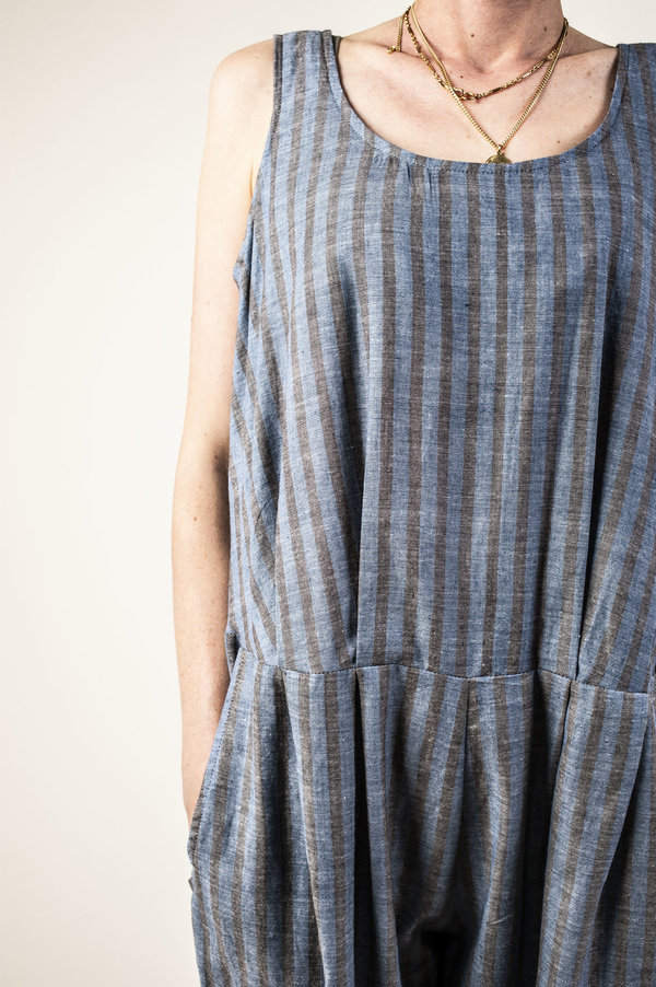 F O L D Jumpsuit - Navy Stripe F O L D Jumpsuit - Navy Stripe