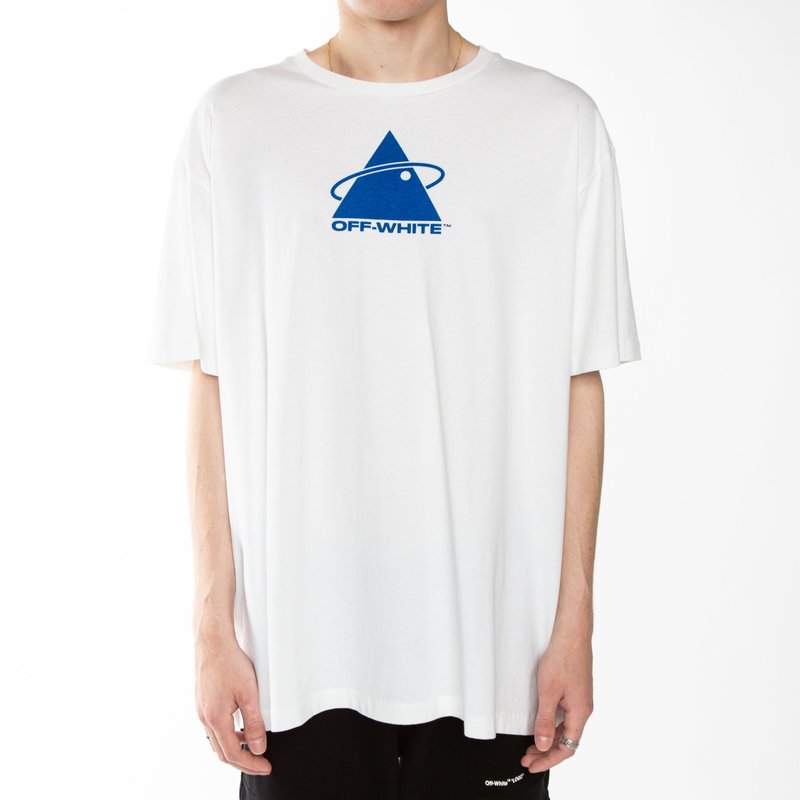 Off-White　オフホワイト　Triangle Planet　長袖Tシャツ Off-White Triangle Planet Oversized T-Shirt - White/Blue