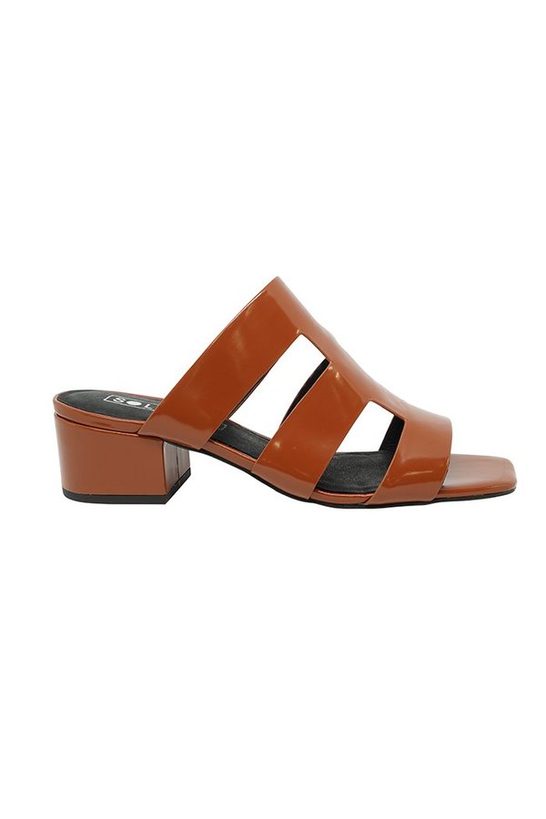 Sol Sana Harper Mule - Burnt Tan Gloss Sol Sana Harper Mule - Burnt Tan Gloss