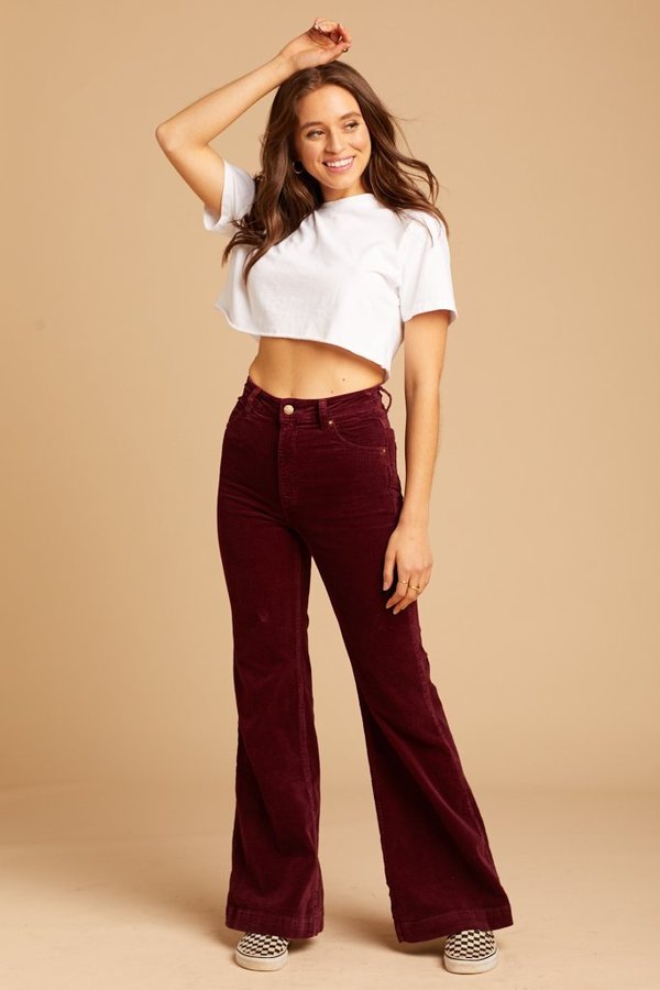 Bordeaux Cord Eastcoast Flare | Garmentory