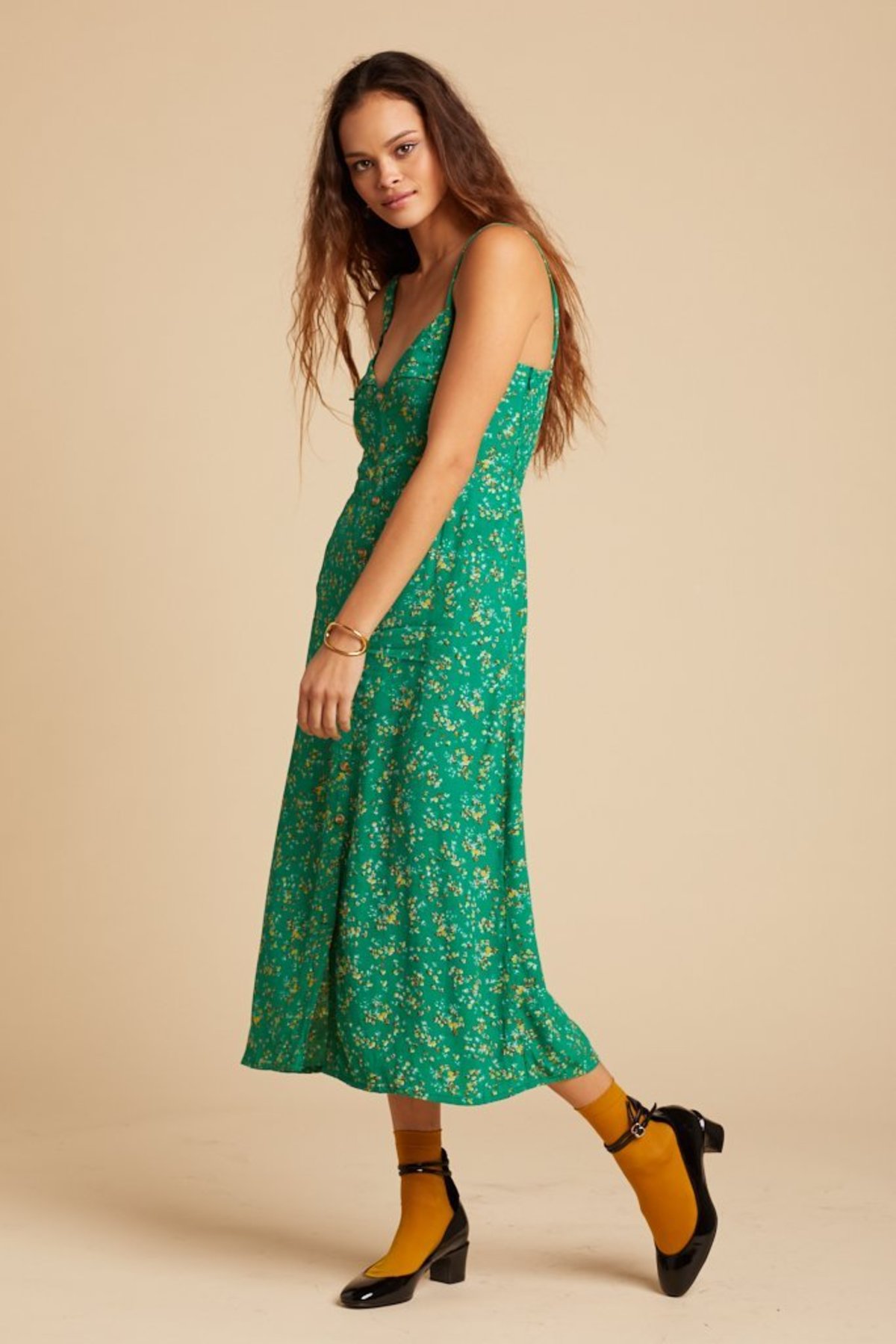 faithfull este midi dress Faithfull The Brand Este Midi Dress - green