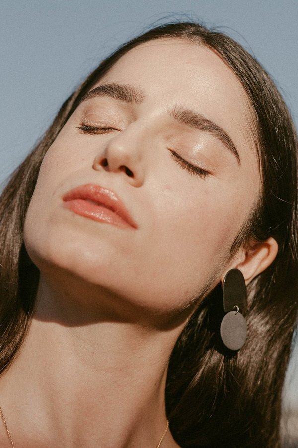Four Eyes Ceramics Dome Earrings - Black Four Eyes Ceramics Dome Earrings - Black