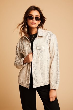 Snake Trucker Jacket - Ivory | Garmentory