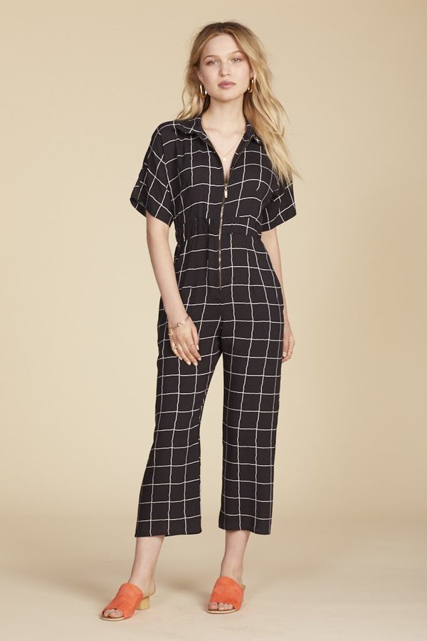 Stillwater Windowpanes 90s Crush Jumpsuit Garmentory