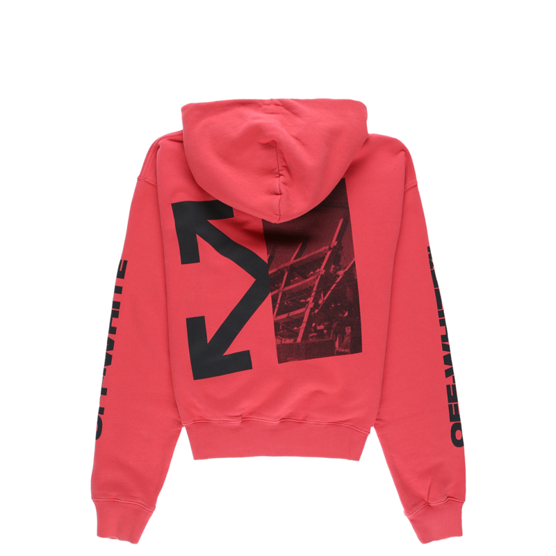 Off-White Splitted Arrows Oversized Hoodie RED/BLACK Garmentory