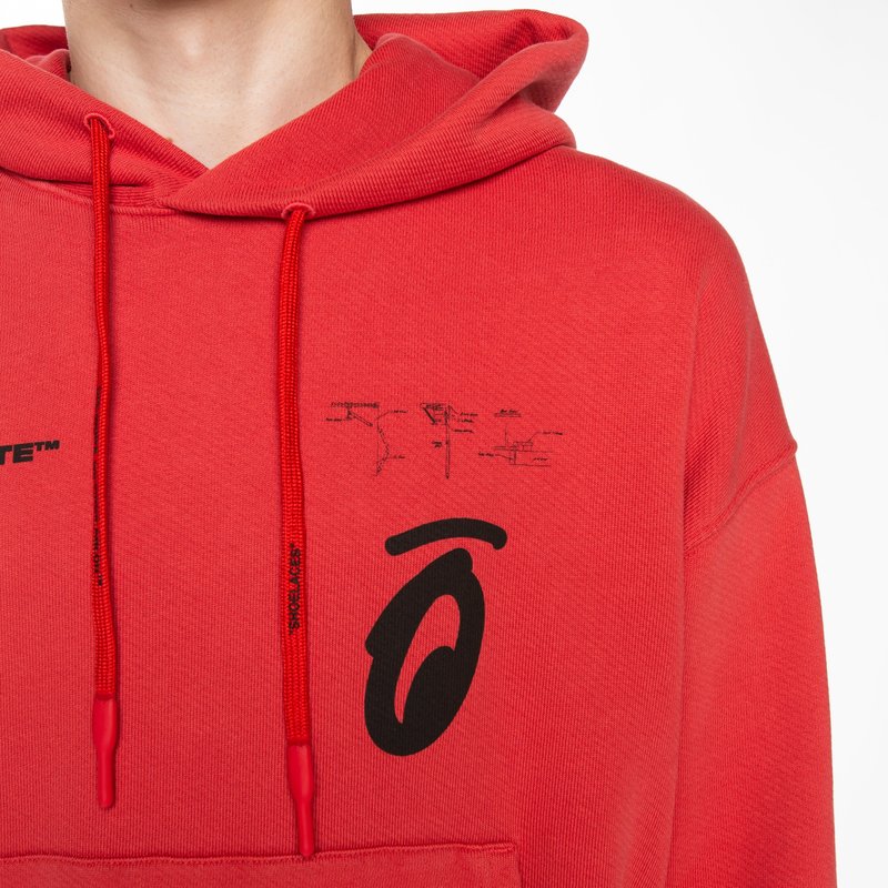 Off-White Splitted Arrows Oversized Hoodie RED/BLACK Garmentory