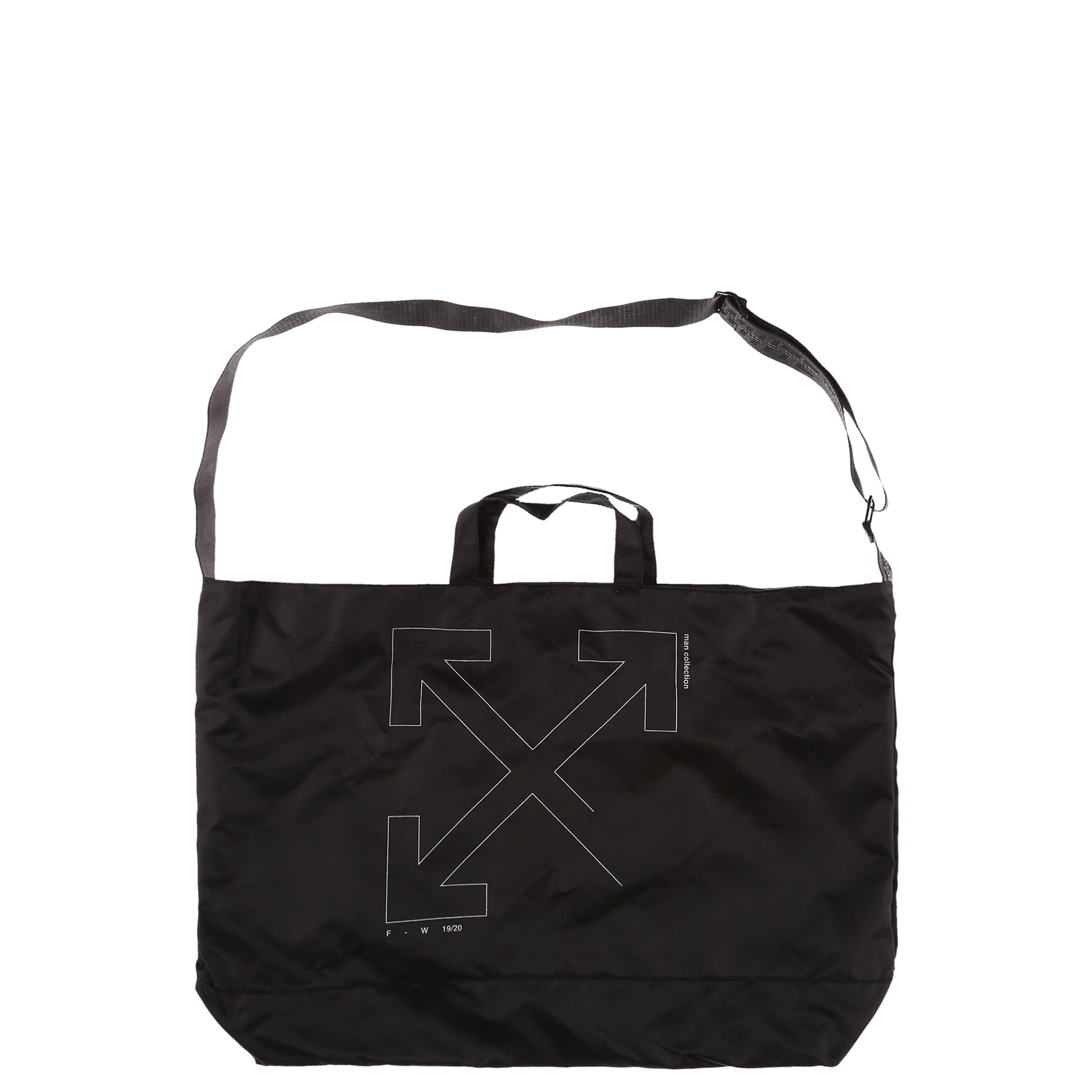black off white tote bag