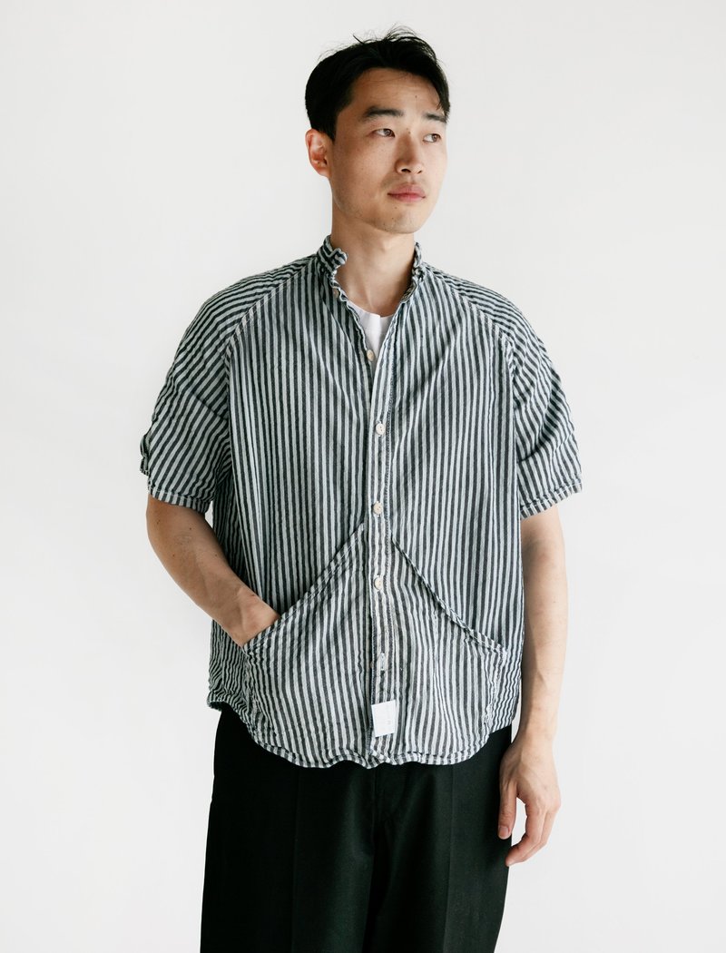 Tender 433 Short Sleeve Raglan Wallaby Shirt - Indigo Welsh Stripe 
