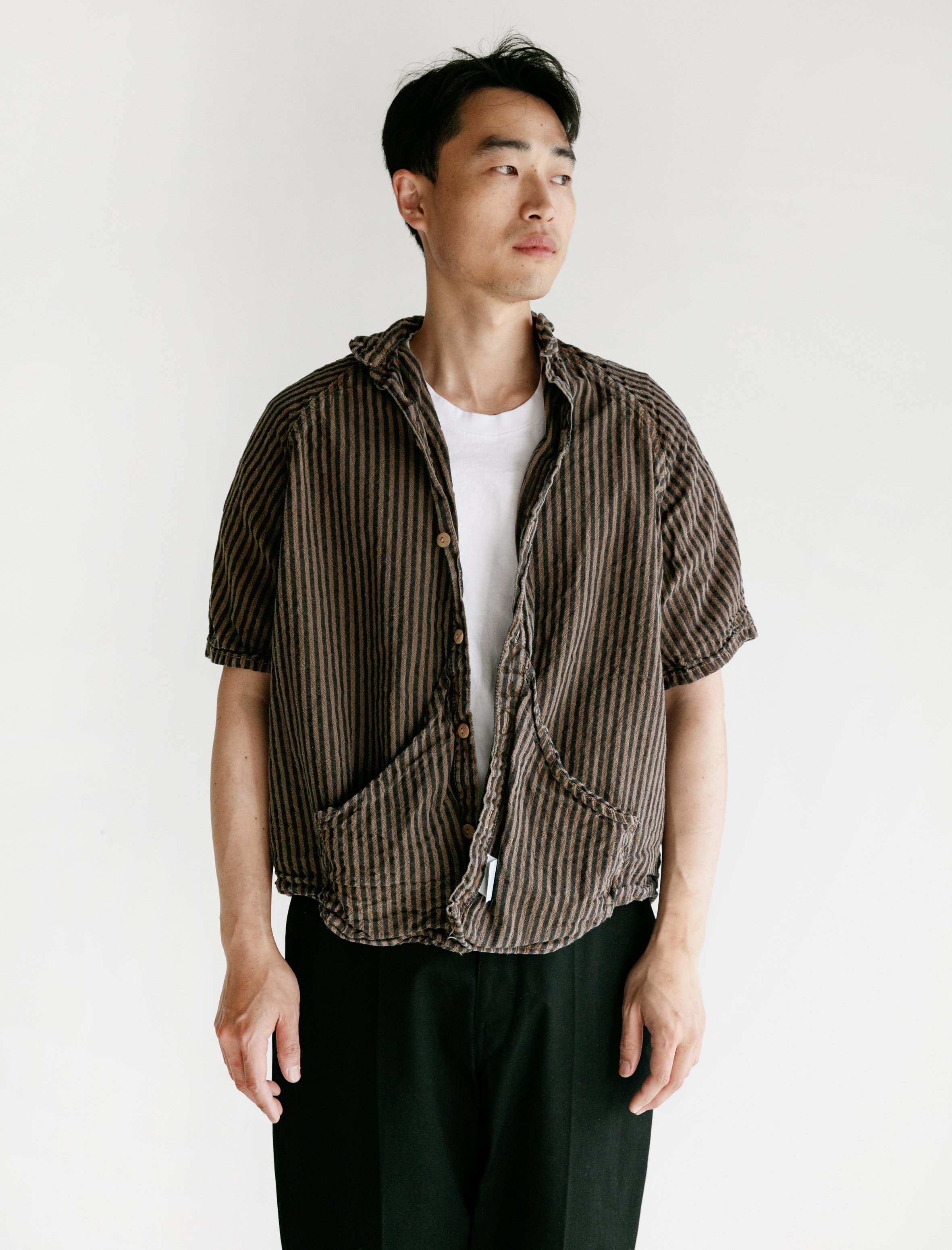 Tender 433 Short Sleeve Calico Walnut Dye Raglan Wallaby Shirt 
