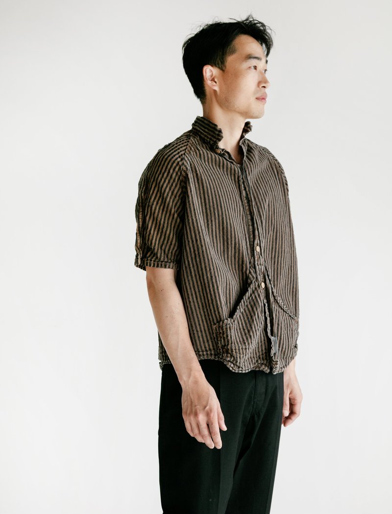 Tender 433 Short Sleeve Calico Walnut Dye Raglan Wallaby Shirt 