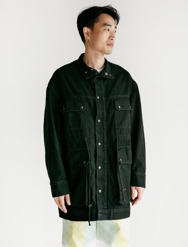 ECKHAUS LATTA Tethered Denim Jacket - Black ECKHAUS LATTA Tethered Denim Jacket - Black