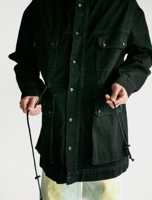 ECKHAUS LATTA Tethered Denim Jacket - Black ECKHAUS LATTA Tethered Denim Jacket - Black