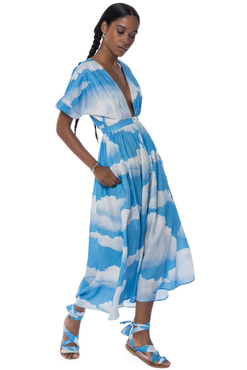 knee length dresses for ladies Women’s Short Linen Kimono Ume in Transparent Black XXL main image 1