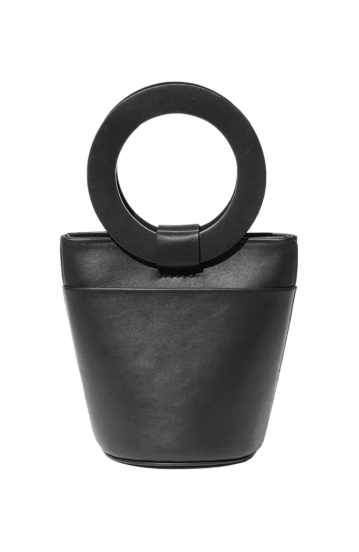 Modern Weaving Mini Circle Handle Bucket Bag Black Garmentory
