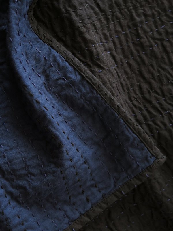 Erica Tanov signature kantha quilt - navy/black Erica Tanov signature kantha quilt - navy/black