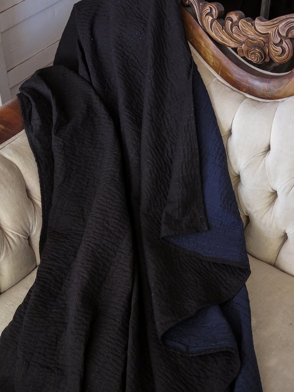 Erica Tanov signature kantha quilt - navy/black Erica Tanov signature kantha quilt - navy/black