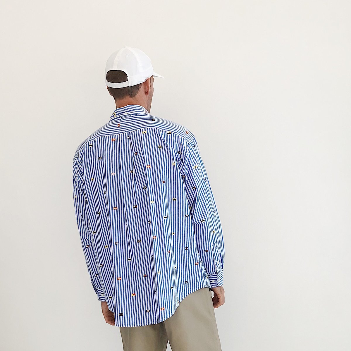 Vintage Johan Nautical Button Down Shirt Blue/White Striped Garmentory
