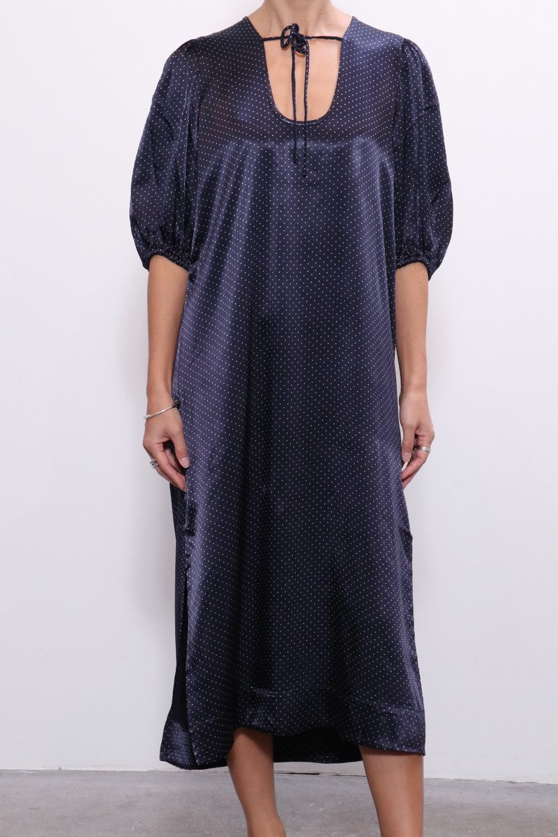 knee length dresses for ladies Abito Lungo in Satin Avorio GANNI main image 0