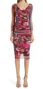 Fuzzi fitted ruched dress - cactus print - Thumbnail 1