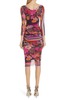 Fuzzi fitted ruched dress - cactus print - Thumbnail 2
