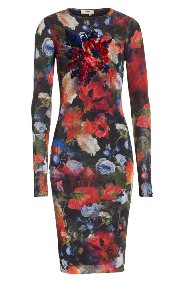 sachin and babi light blue dress Silvia Olive Floral Embroidered Midi Dress – Frock and Frill main image 0