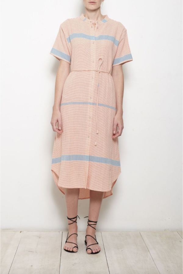 Apiece Apart Martine Shirt Dress - Cote Stripe Red Apiece Apart Martine Shirt Dress - Cote Stripe Red