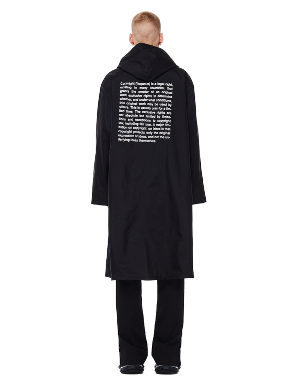 unisex Vetements Copyright Raincoat - Black | Garmentory