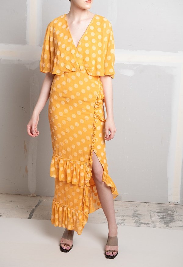 saloni orange dress Saloni orange Mimi Silk Dress by Saloni