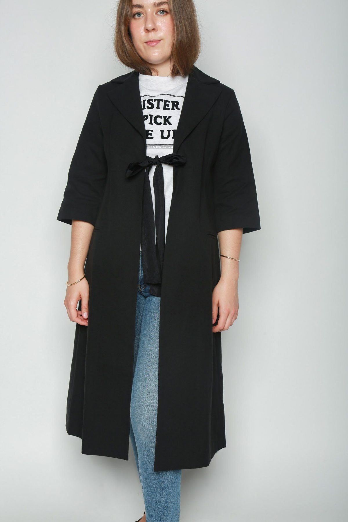 Sara Lanzi Short Sleeve Coat - Black - Image 1 of 6