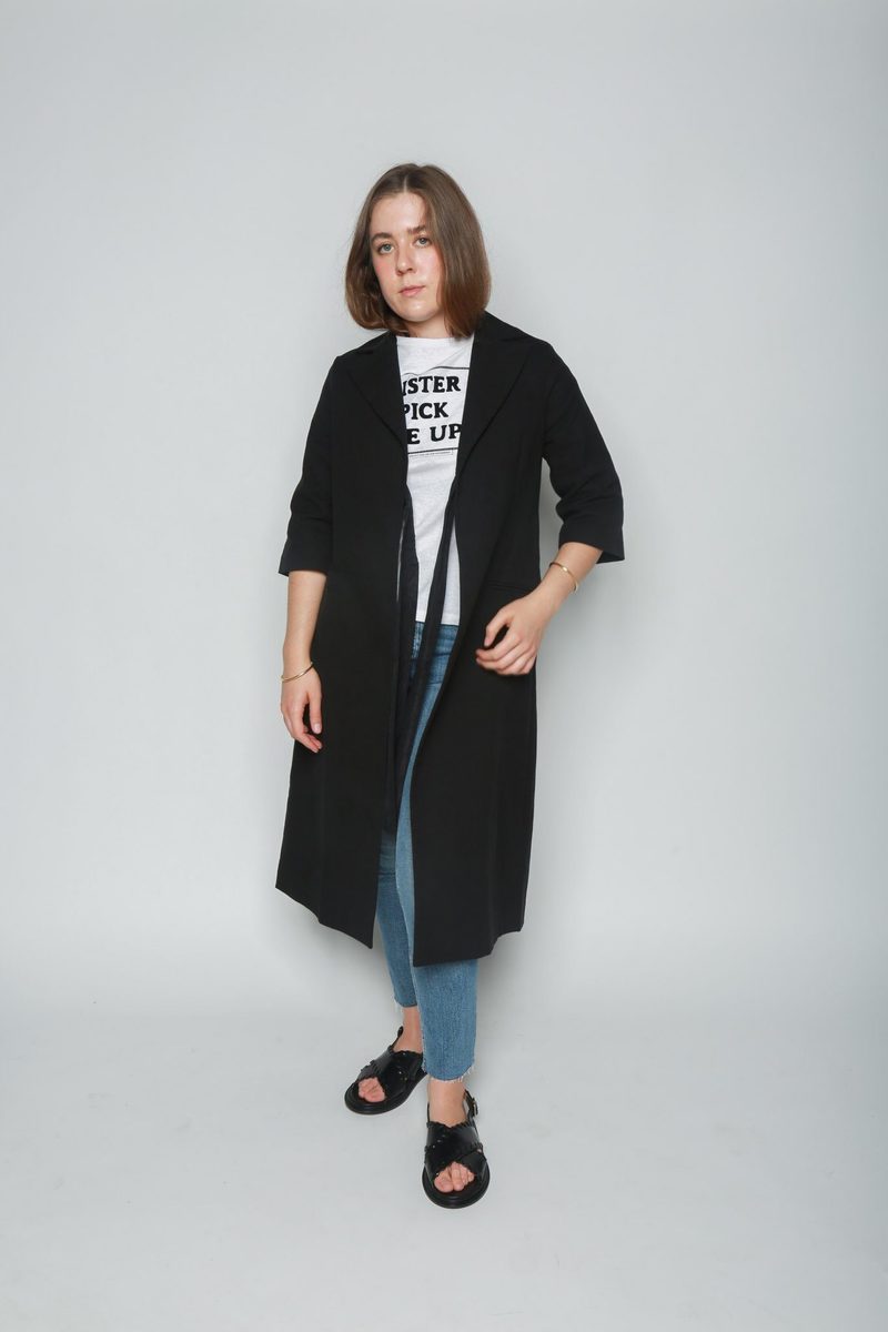 Sara Lanzi Short Sleeve Coat - Black