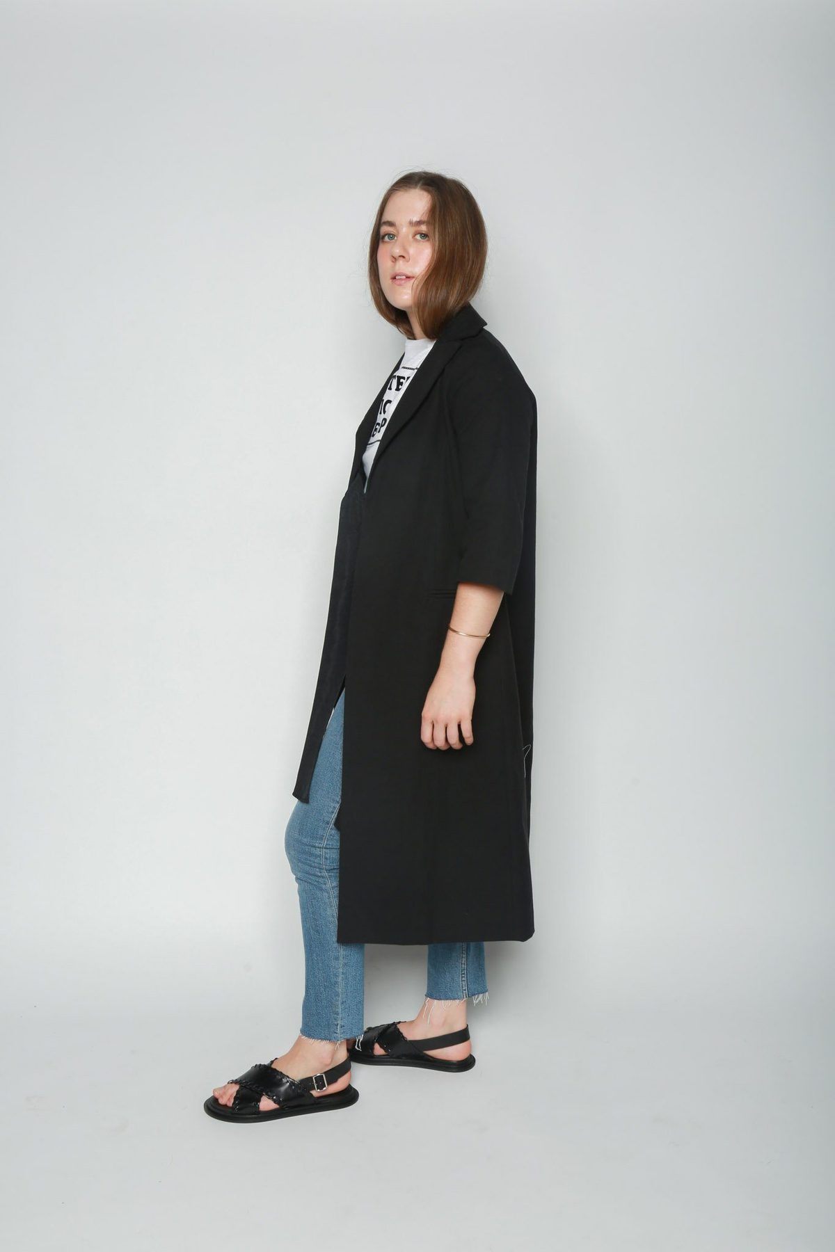 Sara Lanzi Short Sleeve Coat - Black - Image 4 of 6