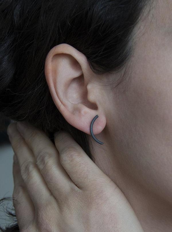 Pilar Agueci Boucles Peter Earring - Oxidized Silver Pilar Agueci Boucles Peter Earring - Oxidized Silver