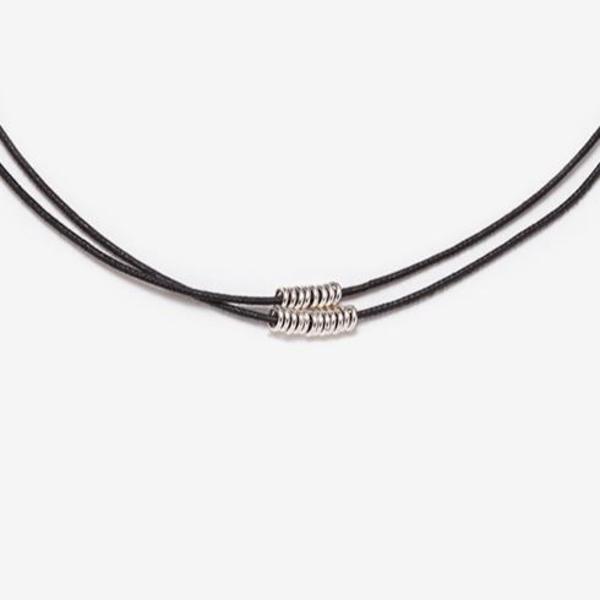 PILAR AGUECI HELIOS CHOKER - BLACK/SILVER PILAR AGUECI HELIOS CHOKER - BLACK/SILVER