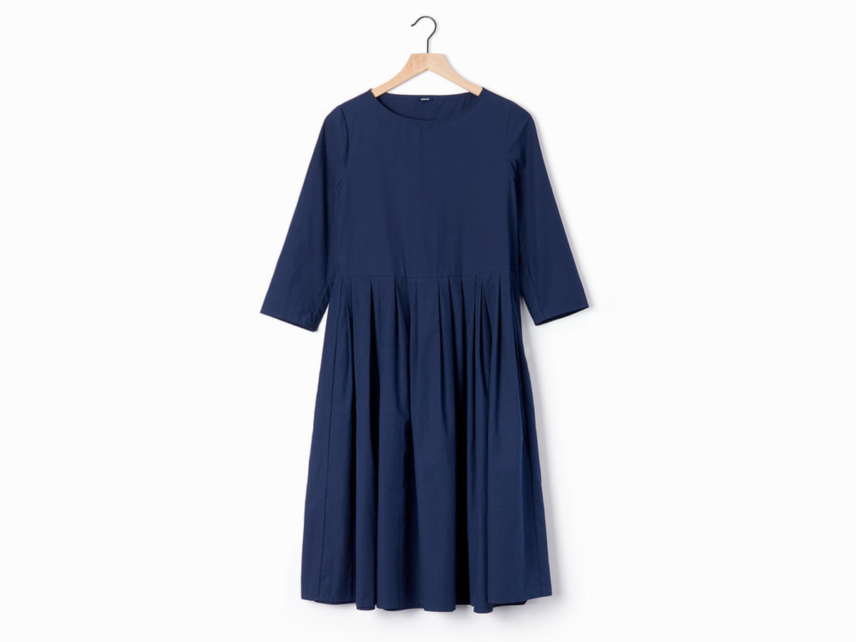 A Punto B Apuntob Pleated Dress - Navy - Image 1 of 3