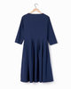 A Punto B Apuntob Pleated Dress - Navy - Thumbnail 2