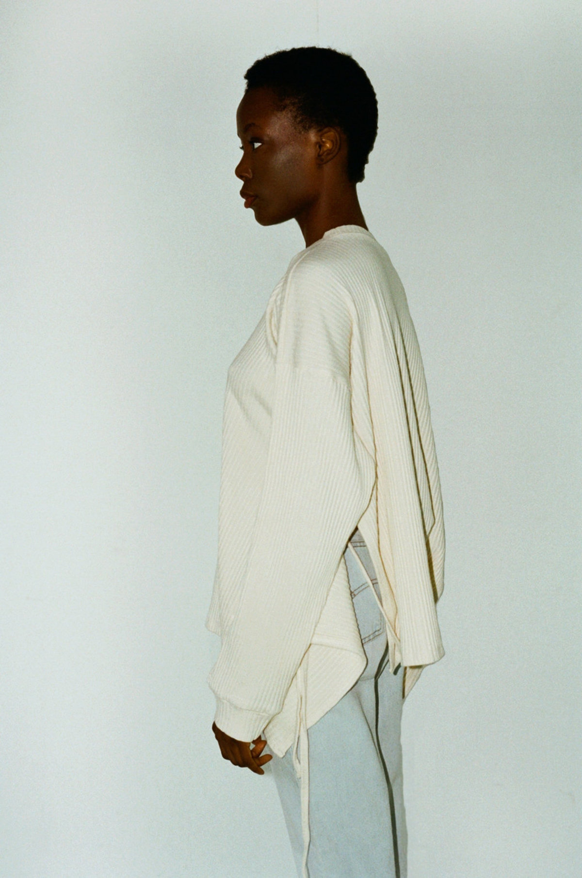 BASERANGE Shaw Long Sleeve Rib Top - Off white | Garmentory BASERANGE Shaw Long Sleeve Rib Top - Off white | Garmentory