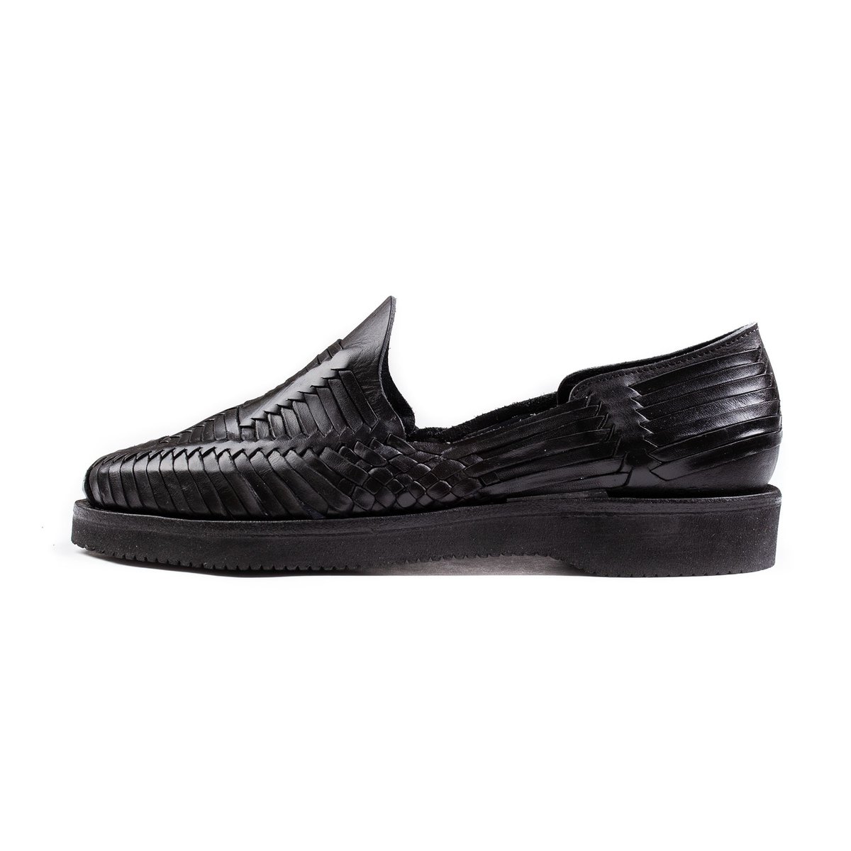 Yuketen Alejandro Huarache - Black Woven Leather Sandals 12 WS Alejandro - Black — YUKETEN main image 3