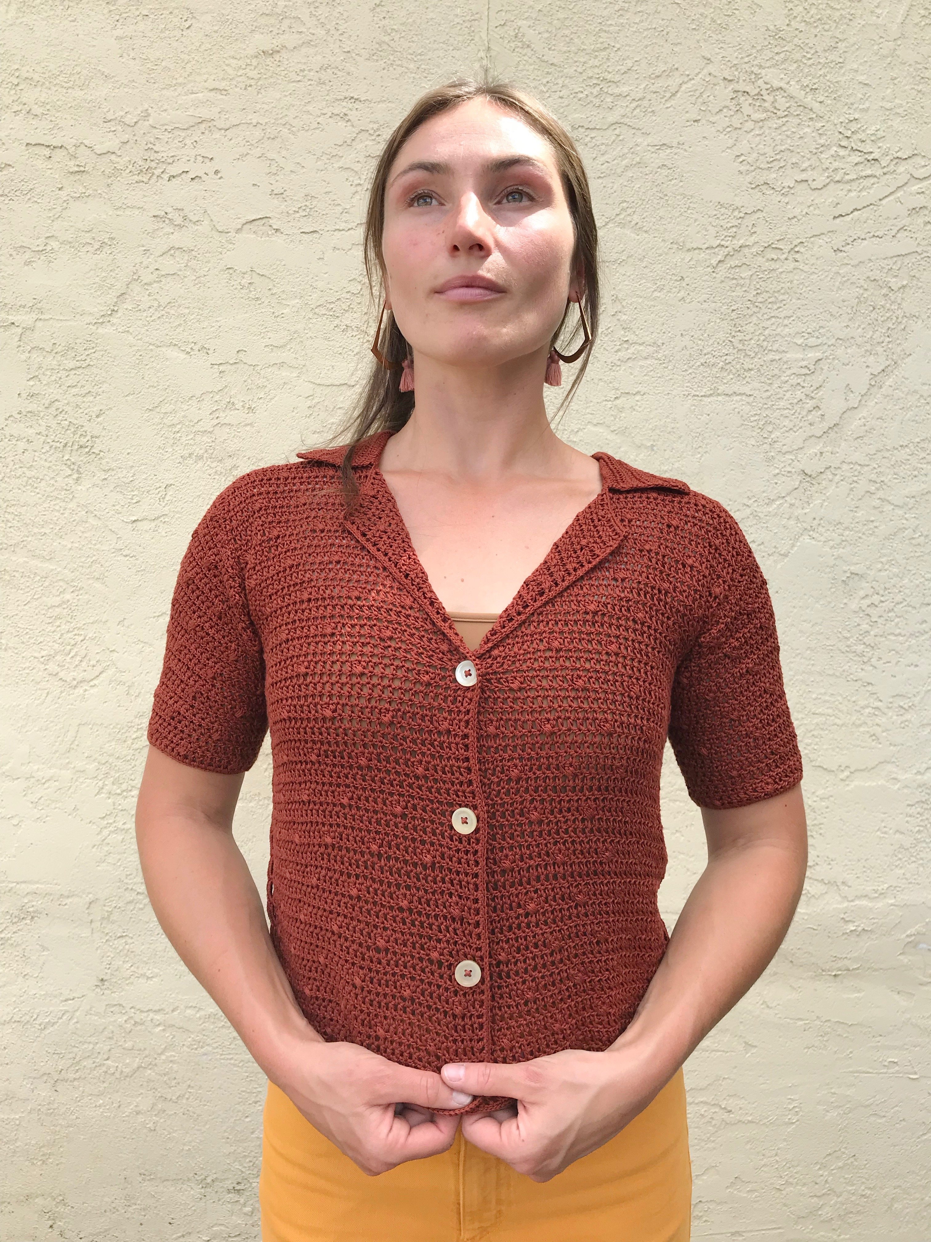 RACHEL COMEY トップス クロップド スタッズ 0166 Rachel Comey Ripe Top - Brown Lace Crochet | Garmentory