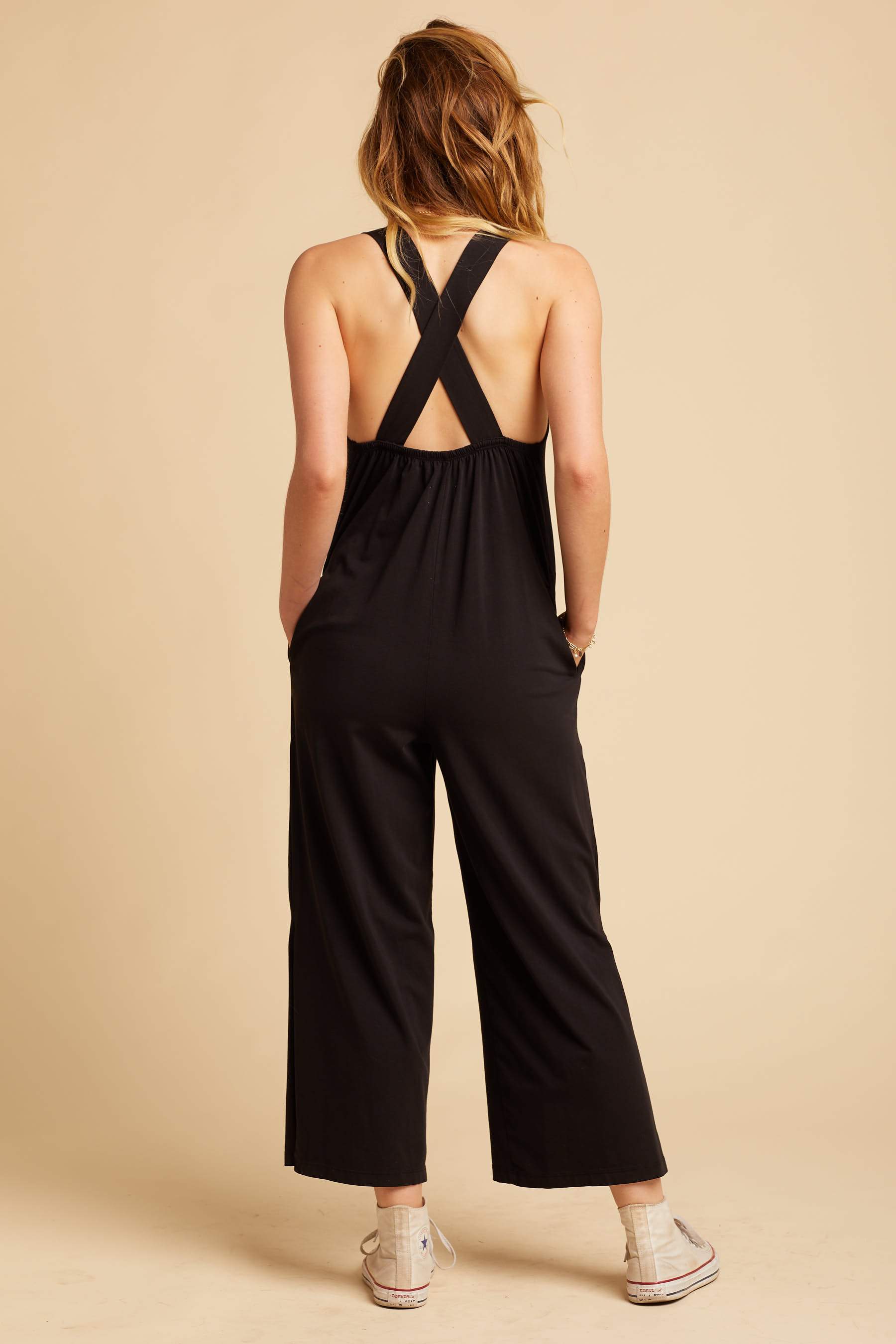 Back Beat Co. Black Easy Jumpsuit Black Garmentory