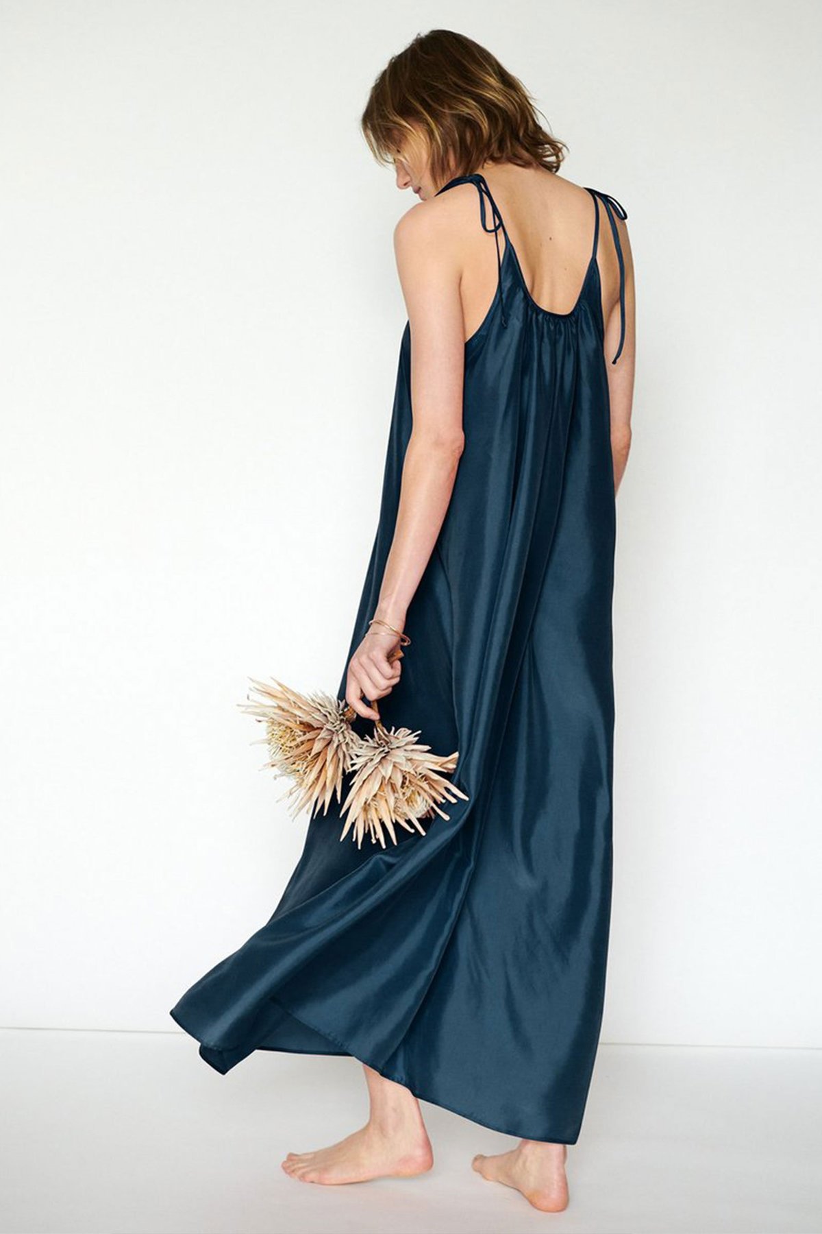 Loup Charmant Maxi Silk Slip Dress - Deep Ocean | Garmentory